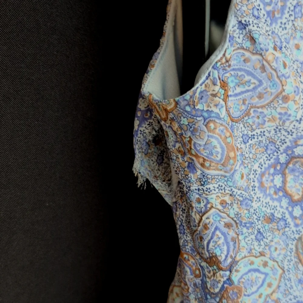 Blue and Brown Paisley Iz Byer Dress - Picture 4 of 7